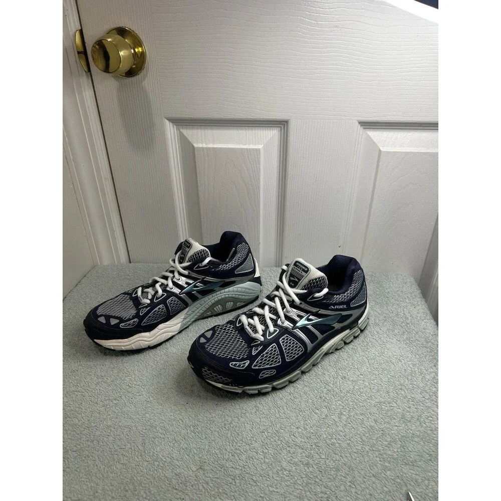 Brooks Ariel 14 Women’s Running Shoes Navy Blue Silver Size 10.5 B Medium